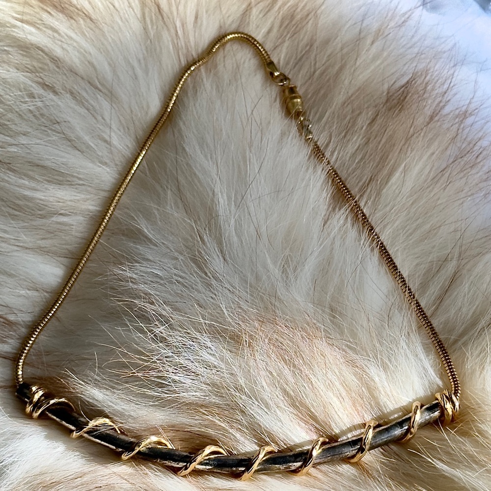 Silver and gold tone necklace